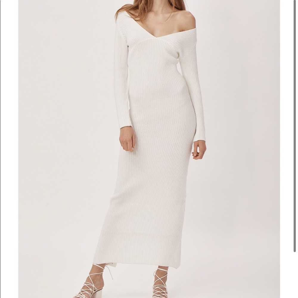 Trois the label white knit dress